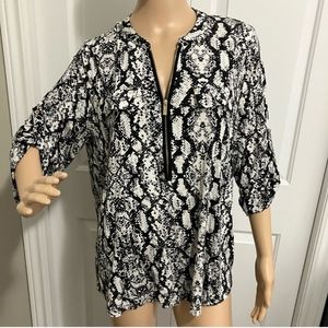 Calvin Klein Snakeprint Blouse Sz Small